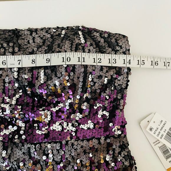 Prom Purple Multi Full Sequin Strapless Dress - Picture 9 of 14